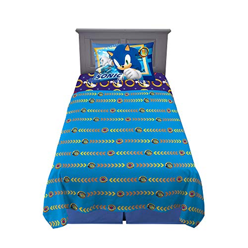 Franco Kids Bedding Super Soft Microfiber Sheet Set, Twin, Sonic The Hedgehog, Anime