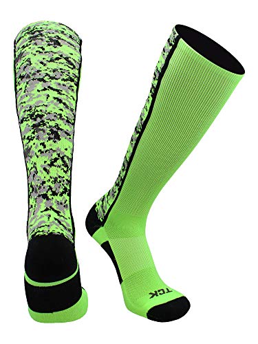 TCK Digital Camo OTC Socks (Neon Green/Black, Medium)