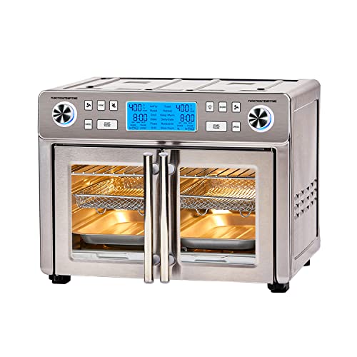 Emeril Lagasse Dual Zone 360 Air Fryer Oven Combo with French Door, 25 QT Extra Large Family Size Meals to Cook Two Foods in Two Different Ways at The Same Time, Up to 60% Faster from Frozen to Finish