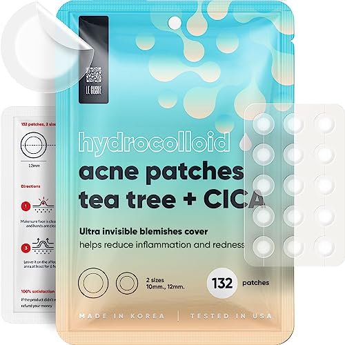 LE GUSHE Pimple Patches for Face (132 dots) - Hydrocolloid Acne Patch for Zits and Blemishes - Invisible Spot Cover Stickers for Fast-Acting Treatment - Achieve Clear, Glowing Skin