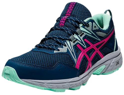 ASICS Women's Gel-Venture 8 Running Shoes, 8, MAKO Blue/Pink GLO