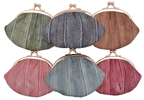Marshal NEW WOMEN'S WATERPROOF EEL SKIN SMALL COIN CHANGE PURSE WALLET (GREY)