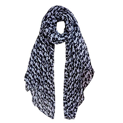 Lingso Women Scarf for Girl Boy Men as Gift Fashion Elvis Presley Black wraps