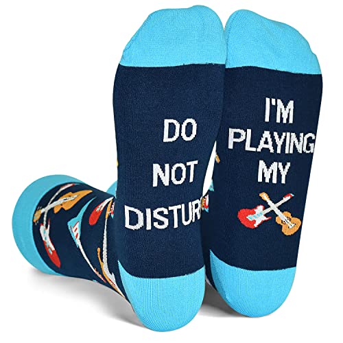 Men Funny Christmas Gifts for Guitar Players, Do Not Disturb I'm Playing My Guitar Socks
