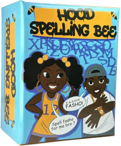 LewisRenee Hood Spelling Bee - Black Owned Black Card Games for Black People Its A Black Thing Game! Family Trap Slang Spelling Bee Urban Trivia Card Game - Black Culture Games and ISSA for Everyone