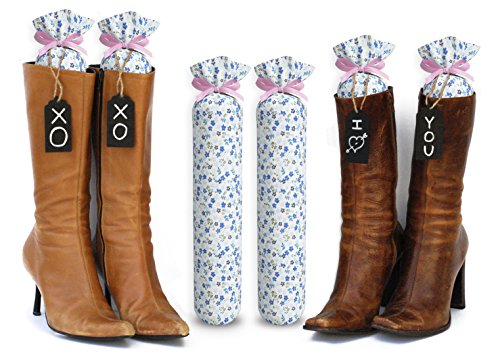 My Boot Trees, Boot Shaper Stands for Closet Organization. Many Patterns to Choose from. 1 Pair. (Light Blue Floral)