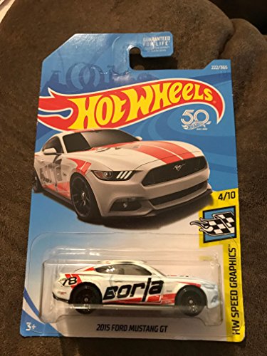 Hot Wheels 2018 50th Anniversary HW Speed Graphics 2015 Ford Mustang GT 222/365, White