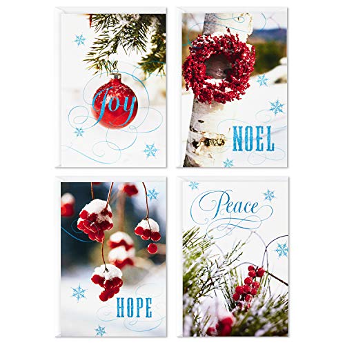 Hallmark Image Arts Boxed Christmas Cards Assortment, Seasonal Photos (4 Designs, 24 Cards and Envelopes)