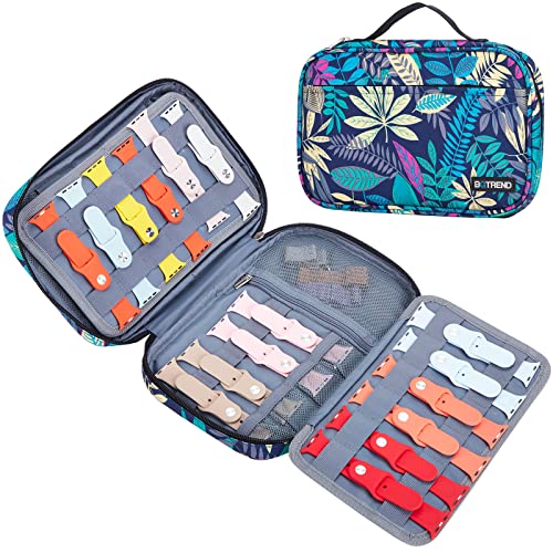 BGTREND Watch Band Storage Case for 32 Watch Straps, Watch Band Holder and Organizer Compatible with Apple Watch Bands and Other Accessories, Floral