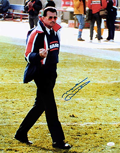 Mike Ditka Da Coach Chicago Bears Flipping the Bird Signed Autographed 16x20 Photo with JSA COA