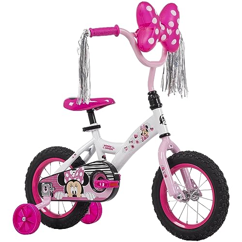 Huffy Disney Minnie 12-inch Gloss Sparkly Snow Girls’ Bike for Kids
