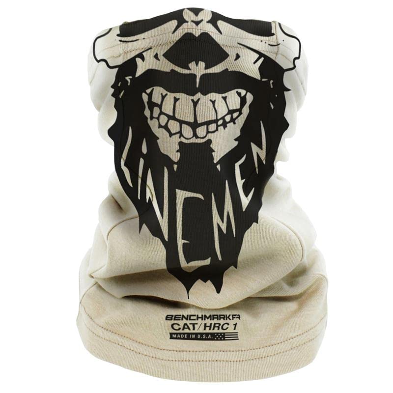 BENCHMARK FR Flame Resistant Face Mask Neck Gaiter - CAT1 (Bearded Lineman - Beige)