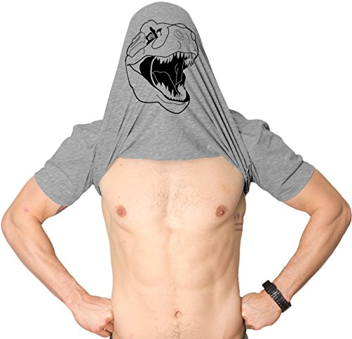 Mens Ask Me About My Trex T Shirt Funny Cool Dinosaur Flip Graphic Novelty Tees Mens Funny T Shirts Flip T Shirt for Men Funny Dinosaur T Shirt Novelty Light Grey XXL