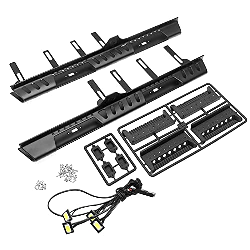 Club 5 Racing Stainless Step Down Rock-Slider w/ Courtesy Lights for SCX10 III JT Gladiator