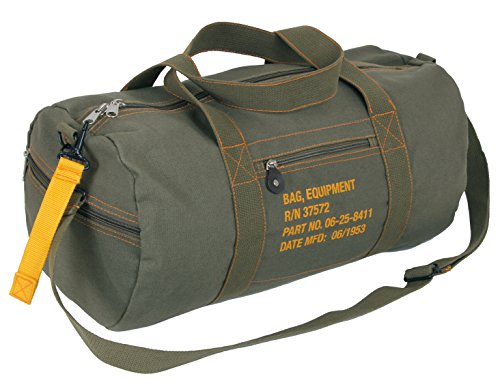 Rothco Canvas Equipment Duffle Bag – Travel & Gym Bag with Heavyweight Cotton Canvas Material – Great for Storing Gear, Clothing, and More – Olive Drab – 19”