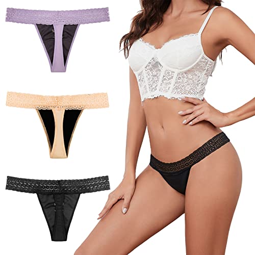 shaperisfree Sexy Period Underwear, Leak Proof Period Thongs, Lace Panties Women, Absorbent Period Panties, Protective Bikini