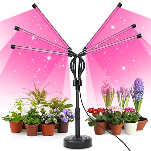 SYEIORAOM Grow Lights for Indoor Plants, Six Head LED Grow Light with Full Spectrum, Plant Lights for Seed Starting with Adjustable Gooseneck, Suitable for Plants (Six-head plant light)