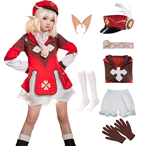 BIUTEY Cosplay Uniform Klee Dress All Characters Cosplay Outfit Halloween Hu Tao Costume (XS, Klee Cosplay)