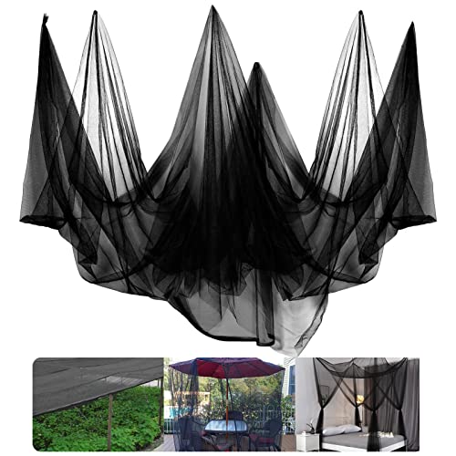 40x10Ft Mosquito Netting Garden Mesh Netting, Fly Bird Net Barrier Hunting Blind Plant Protecting Net, 3x12m Black