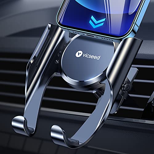 VICSEED Upgraded Car Vent Phone Mount with Newest Metal Air Vent Clip, Auto Lock Phone Mount for Car Phone Holder Mount, Car Mount for iPhone 15 Pro Max 14 13 12 & All Phones