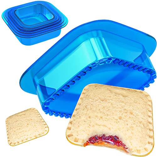 HiYZ Sandwich Cutter and Sealer - 5 PCS Decruster Sandwich Maker - Peanut Butter and Jelly Crustless Sandwich Bread Pancake Maker Cookie Cutter for Kids Children Boys Girls