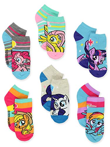 My Little Pony Toddler Girls 6 pack No Show Socks (Multi, Shoe: 7-10 (Sock: 4-6)