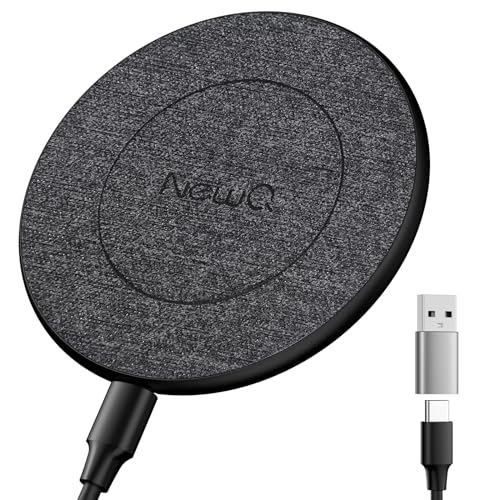 NewQ Wireless Charger, 15W Max Wireless Charging Pad for iPhone 15 14 13 12 11 X 8 Mini/SE/Pro/Max/Plus, Samsung Galaxy S23/S22/S21/S20/S10/S9/S8/S7/Note20/10/9/8, Air Pods/Pro/Galaxy Buds/+, 1 Pack