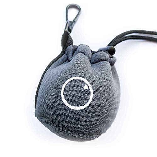 Original Lensball Bag - Protective Crystal Ball Bag - Space Grey Woven Neoprene with Velvet Interior - 80 mm