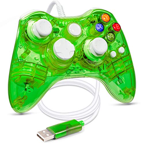 LUXMO PREMIUM Wired Controller for Xbox 360,xbox 360 Controller USB Gamepad PC Wired Joypad for Xbox 360/Xbox 360 Slim/Windows 7 8 10 Game (Green)