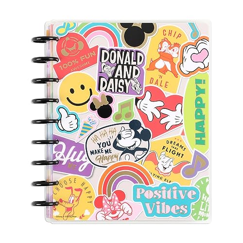 Happy Planner Disney Disc-Bound 12-Month Planner, January 2024–December 2024 Daily, Weekly, Monthly Planner, Classic Size, Horizontal Layout, Happy Faces Theme, 7 Inches by 9 1/4 Inches