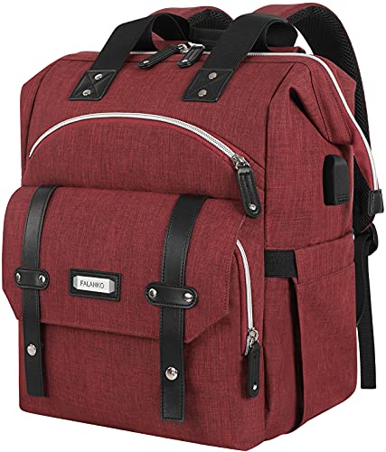 Laptop Backpack For Women Work,15.6 Inch Computer Backpack for Doctor Teacher College Travel Business,Wide Open RFID Anti-theft Purse Water Resistant Bookbag Shoulder Bag with USB Charging Port