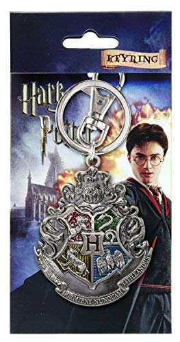 Harry Potter Hogwarts School Crest Pewter Keychain,Multi-colored