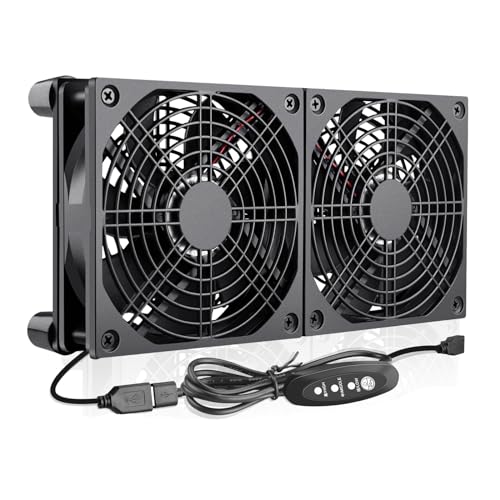 WDERAIR 120mm 240mm Computer Pc Case 5V USB Powered Fan with Variable Speed Controller for Router Modem Xbox DVR Playstation Receiver Cooling