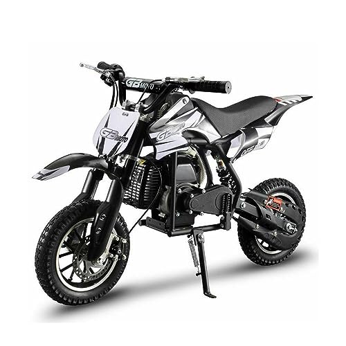 HOVER HEART Mini Kid Dirt Bike, DB001 Model 49 CC 2-Stroke Gas Bike with Off-Rode Tire, Suspensions, Disc Brakes, Max Load 160Lbs, Up to 20Mph, EPA Approved (Black)