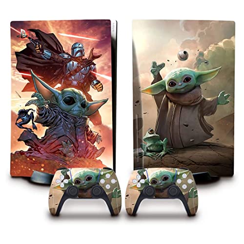 Toxxos PS5 Skin - Disc Edition Anime Console and Controller Accessories Cover Skins PS5 Controller Skin Gift ps5 Skins for Console Full Set Green PS5 Skin