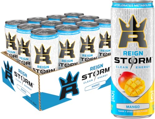 REIGN Storm, Mango, Fitness & Wellness Energy Drink, 12 Fl Oz (Pack of 12)