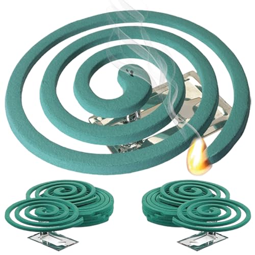 W4W Mosquito Repellent Coils - Outdoor Use Reaches Up to 10 feet - Each Coil Burns for 5-7 hours (Three Pack Contains 12 coils & 6 coil stands)