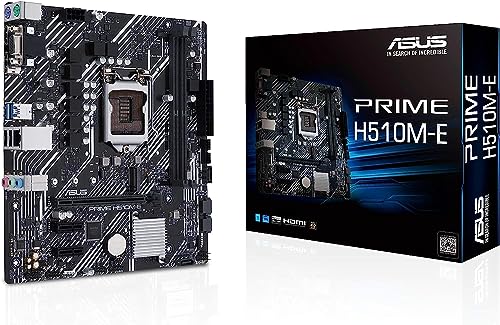 ASUS Prime H510M-E LGA1200 (Intel 11th/10th Gen) Micro-ATX Motherboard (PCIe 4.0,M.2 Slot, 1Gb LAN, DP,HDMI, D-Sub, USB 3.2 Gen 1, COM Header, TPM Header, 4K@60Hz)