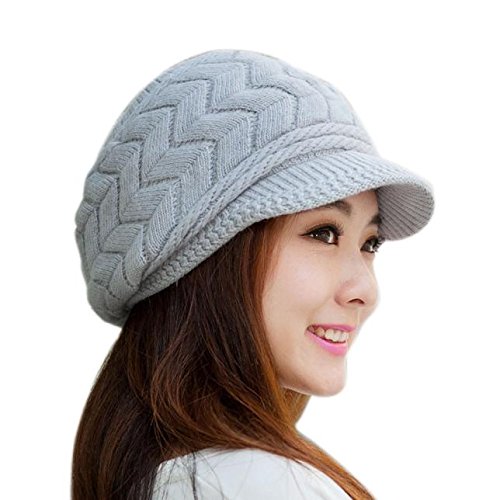 Women Hats Hat Cap Winter Knitted Rabbit Skullies Fashion Baseball Caps Iv2 Helmet Visor Grey