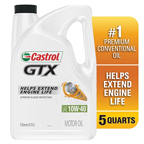 Castrol GTX 10W-40 Conventional Motor Oil, 5 Quarts