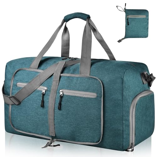 Duffel Bag 85L Packable Duffle Bag with Shoes Compartment Unisex Travel Bag Water-Resistant Duffle Bag(Green,85L)