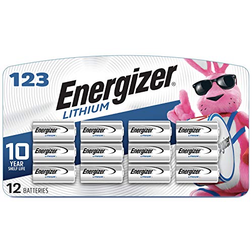 Energizer 123 Lithium Batteries, 3V CR123A Lithium Photo Batteries (12 Battery Count) - Packaging May Vary