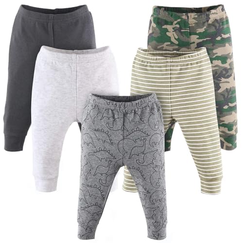 The Peanutshell Camo and Dinosaur Baby Pants for Boys | 5 Pack Set (18 Months)