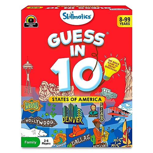 Skillmatics Card Game - Guess in 10 States of America, Educational Travel Toys for Boys, Girls, and Kids Who Love Board Games, Geography and History, Gifts for Ages 8, 9, 10 and Up