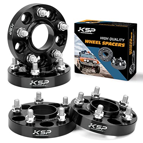 KSP Forged Wheel Spacers1 5x4.5 to 5x4.5 (5x114.3) Thread Pitch M12x1.25 Hub Bore 66.1mm 5 Lug Hub Centric 25mm Wheel Adapters for 350Z 370Z G35 G37 FX35, 4Pcs