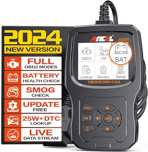 (Upgraded AD310) ANCEL AD530 OBD2 Scanner Diagnostic Tool with Battery Test Car Engine Light Code Reader Scan Tool, All OBD2 Function Enhanced Code Definition and Upgraded Graphing Battery Status