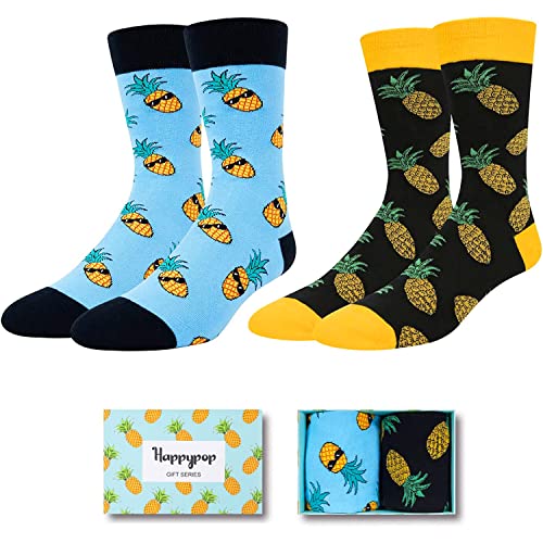 Zmart Funny Pineapple Gifts Hawaiian Gifts Fertility Gifts, Novelty Pineapple Socks IVF Socks For Men Fruit Socks 2 Pack