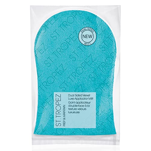 St.Tropez Double-Sided Luxe Velvet Applicator Mitt, Soft Self Tanning Mitt for a Flawless Finish, Waterproof Tanning Mitt for a Smooth and Even Self Tan, Ultimate Mitt for Self Tanner, 1 ct