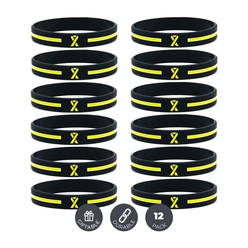 Inkstone Yellow Ribbon Silicone Wristbands Awareness Rubber Bracelets…