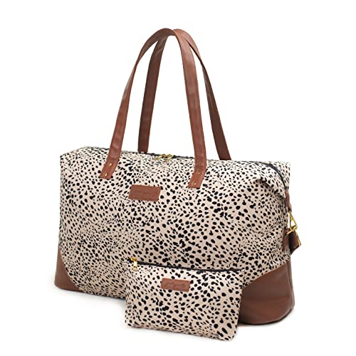 Jadyn Luna Women's Weekender Bag and Travel Duffel, Large 37 Liter Capacity (Cheetah Spot)